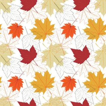 Seamless Pattern Autumn Leaf fall of Maple Leaves イラスト素材