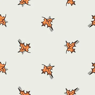 Seamless pattern with autumn leaf icons Illustrazione stock