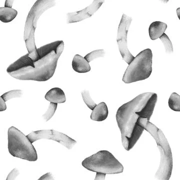 Seamless pattern with autumn leaves and mushrooms, perfect for seasonal texti Stock Illustration