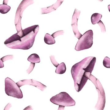 Seamless pattern with autumn leaves and mushrooms, perfect for seasonal texti Stock Illustration