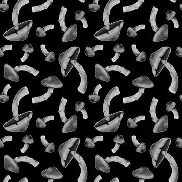 Seamless pattern with autumn leaves and mushrooms, perfect for seasonal texti Stock Illustration