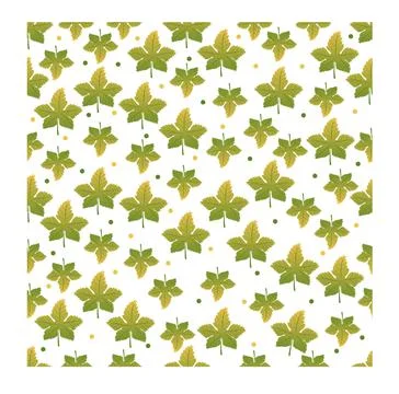 Seamless pattern autumn leaves with dots イラスト素材