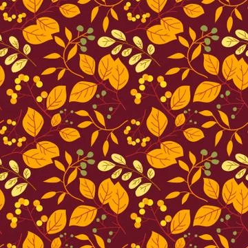 Seamless pattern with autumn leaves. Fall background. Vector wallpaper. Illustrazione stock