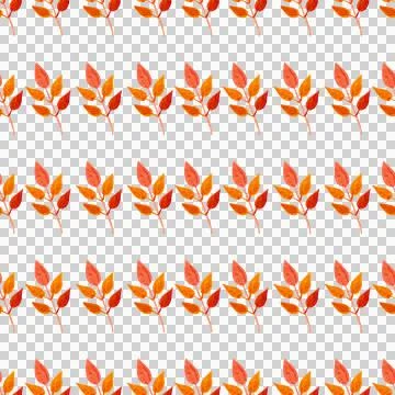 Seamless pattern of autumn leaves, hand drawn watercolor elements, isolated 스톡 일러스트