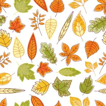 Seamless pattern with autumn leaves イラスト素材
