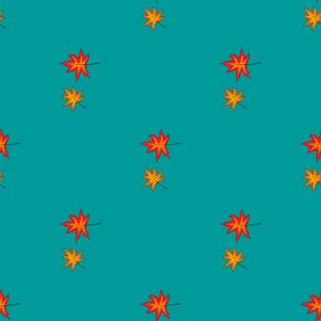 Seamless pattern with autumn leaves Stock Illustration