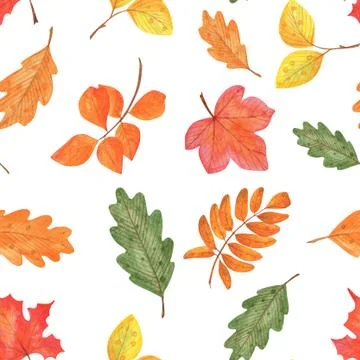Seamless pattern of  autumn leaves Illustrazione stock