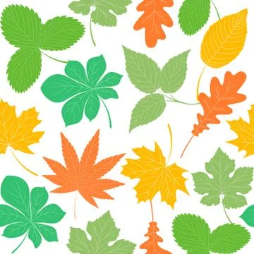 Seamless pattern with autumn leaves. Stock Illustration