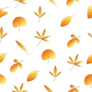 Seamless pattern autumn leaves Stock Illustration