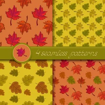 Seamless pattern with autumn leaves Stock Illustration