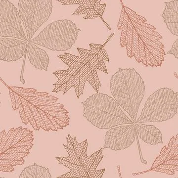 Seamless pattern with autumn leaves. Stock Illustration