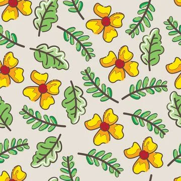 Seamless pattern with autumn leaves Stock Illustration