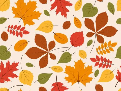 Seamless pattern with autumn leaves. Stock Illustration