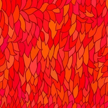 Seamless pattern with autumn leaves in orange tones Stock Illustration
