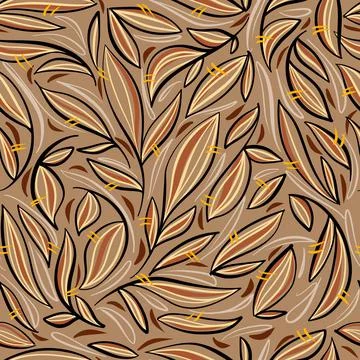 Seamless pattern. Autumn leaves. Stylized drawing. For the design of websites Illustrazione stock