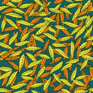 Seamless pattern with autumn leaves. Vector leaf background. Stock Illustration
