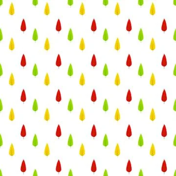 Seamless pattern with autumn leaves on a white background. Isolate Stock Illustration