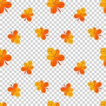 Seamless pattern with autumn leaves in yellow and orange colors. Stock Illustration