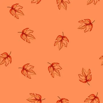 Seamless pattern autumn maple leaf cartoon vector 스톡 일러스트
