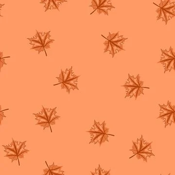 Seamless pattern autumn maple leaf cartoon vector 库存插图