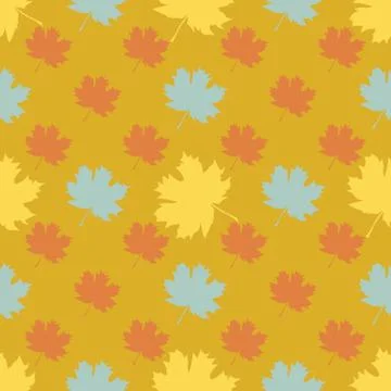 Seamless pattern with autumn maple leaves. Illustrazione stock