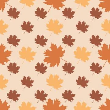 Seamless pattern with autumn maple leaves. Illustrazione stock