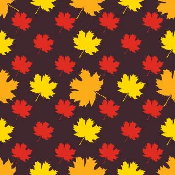 Seamless pattern with autumn maple leaves. 스톡 일러스트