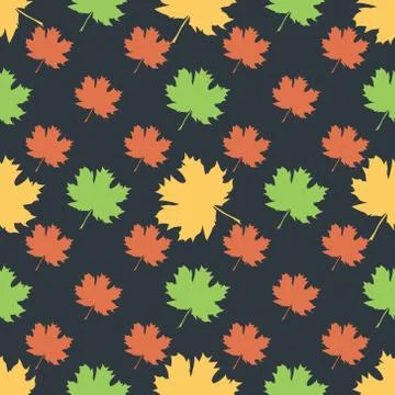 Seamless pattern with autumn maple leaves. Illustrazione stock