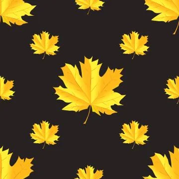 Seamless pattern with autumn maple leaves. 스톡 일러스트