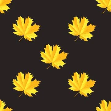 Seamless pattern with autumn maple leaves. Illustrazione stock
