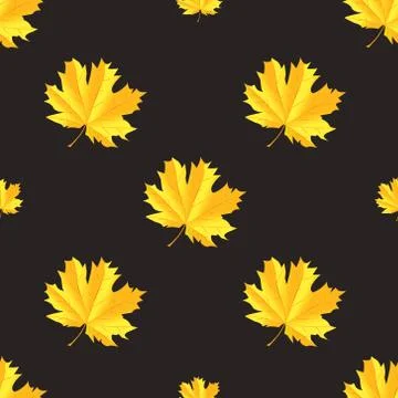 Seamless pattern with autumn maple leaves. イラスト素材