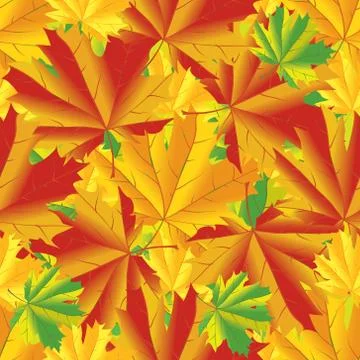 Seamless pattern with autumn maple leaves. イラスト素材
