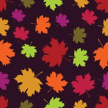 Seamless pattern with autumn maple leaves. 스톡 일러스트