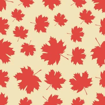 Seamless pattern with autumn maple leaves. 스톡 일러스트