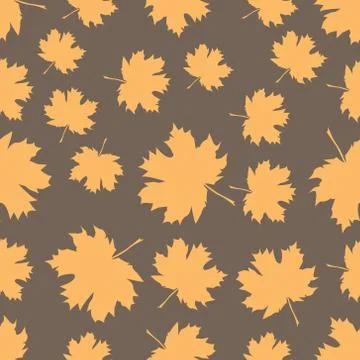 Seamless pattern with autumn maple leaves. Stock Illustration