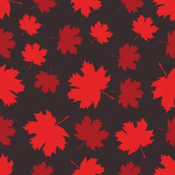 Seamless pattern with autumn maple leaves. Stock Illustration