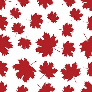 Seamless pattern with autumn maple leaves. Stock Illustration