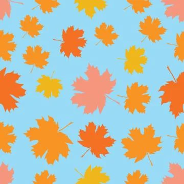 Seamless pattern with autumn maple leaves. 스톡 일러스트