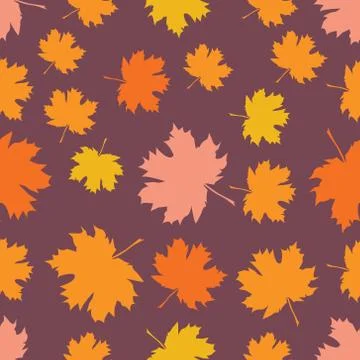 Seamless pattern with autumn maple leaves. Illustrazione stock