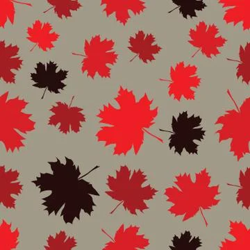 Seamless pattern with autumn maple leaves. 스톡 일러스트
