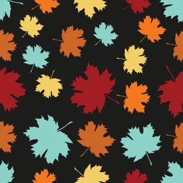Seamless pattern with autumn maple leaves. イラスト素材