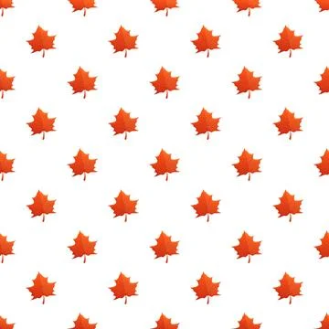Seamless pattern with autumn maple leaves on white background Stock Illustration