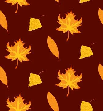 Seamless pattern with autumn oak leaves in red, yellow and orange. vector car 스톡 일러스트
