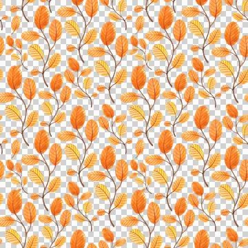 Seamless pattern with autumn pumpkins and leaves. October harvest. Stock Illustration