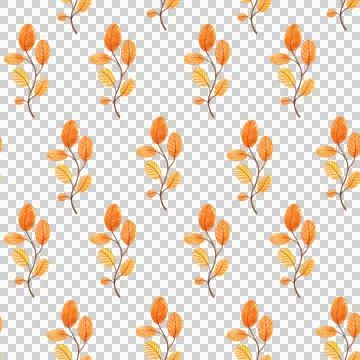 Seamless pattern with autumn pumpkins and leaves. October harvest. Stock Illustration