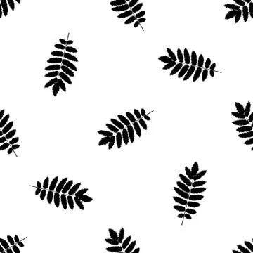 Seamless pattern with autumn rowan leaves. Stock Illustration