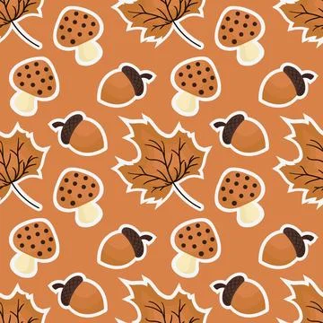 Seamless pattern with autumn theme 2 Stock Illustration
