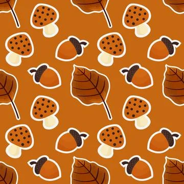Seamless pattern with autumn theme 4 Illustrazione stock