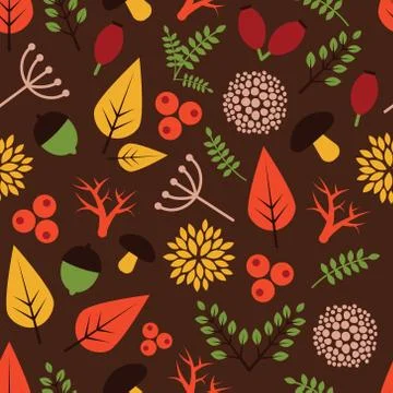 Seamless pattern with autumn theme Stock Illustration
