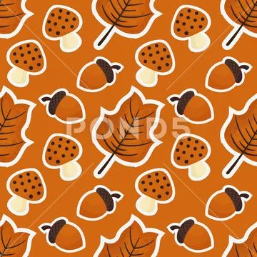 Seamless pattern with autumn theme イラスト素材
